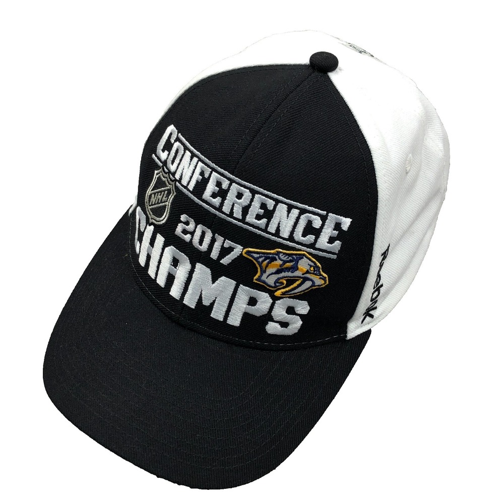 Nashville Predators Hat Strap Back Black White Adjustable Base Ball Dad 2017 NHL